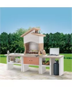 CUCINA DA ESTERNO PALAZZETTI "CORDOBA" IN CEMENTO 270X70X193 CM