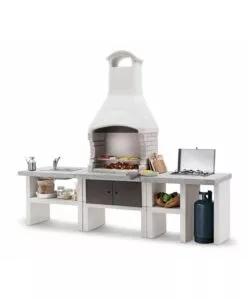 CUCINA DA ESTERNO PALAZZETTI "MARBELA" IN CEMENTO 270X70X238 CM