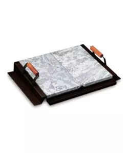 GRIGLIA BARBECUE PALAZZETTI IN ACCIAIO E PIETRA LAVICA 68X44 CM