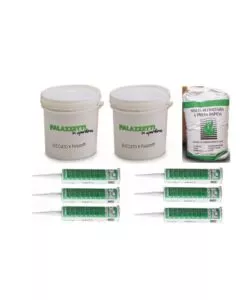 KIT MONTAGGIO BARBECUE IN MURATURA PALAZZETTI PITTURA AL QUARZO 20 KG, MALTA 10 KG, COLLANTE EASY FIX 6 PEZZI