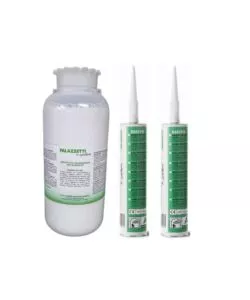 KIT MONTAGGIO BARBECUE IN CEMENTO PALAZZETTI PROTETTIVO IDROFUGO 1 L E COLLANTE EASYFIX 2 PEZZI