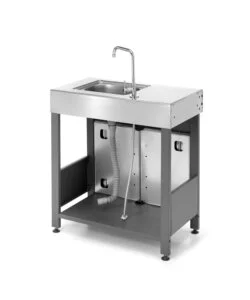 CUCINA DA ESTERNO MODULARE OMPAGRILL "INDIAN LAVELLO" IN ACCIAIO INOX GRIGIO 78,2X45,5X113 CM