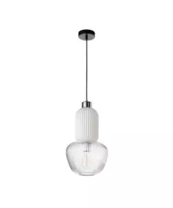 Lampada a sospensione Onli "Jelly" doppio vetro trasparente bianco satinato 1xE27