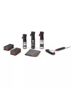KIT 6 PEZZI DI PULIZIA PER BARBECUE A CARBONE WEBER SPAZZOLA TRIANGOLARE, DETERGENTI, SPUGNA, SPRAY ANTI-ADERENTE E PANNO MICROFIBRA
