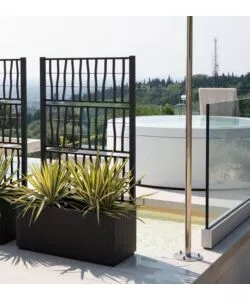 Fioriera da esterno con spalliera "Ethica" grafite 80x36x140 cm