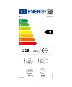 ASCIUGATRICE A LIBERA INSTALLAZIONE BEKO "LINEA ESTETICA NX BMT93EW" A POMPA DI CALORE CARICO 9 KG CLASSE ENERGETICA D
