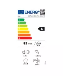 LAVASTOVIGLIE A LIBERA INSTALLAZIONE BEKO "B300 BDFN26430X" 14 COPERTI 59,8x60x85 CM CLASSE ENERGETICA D
