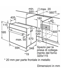 FORNO MULTIFUNZIONE DA INCASSO BOSCH "SERIE 2" 3300 W - COD. HBF011BR0