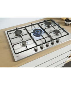 PIANO A GAS DA INCASSO CANDY 5 FUOCHI 75 CM - COD. CHW74WX