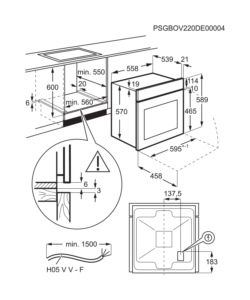 FORNO MULTIFUNZIONE DA INCASSO ELECTROLUX "SERIE 300" 2090 W - COD. EOH2H00BX
