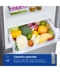 FRIGORIFERO COMBINATO A LIBERA INSTALLAZIONE SAMSUNG "ECOFLEX" GRIGIO 344 LT 59,5X65,8X185,3 CM - COD. RB33B610ESA