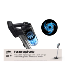 ASPIRAPOLVERE SENZA FILO SAMSUNG "JET 75E PET" 200 W - COD. VS20B75AGR1