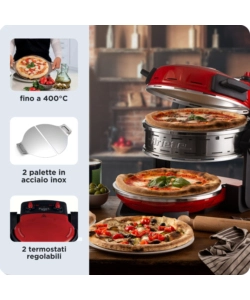 FORNO PIZZA DOPPIO ELETTRICO ARIETE "927" ROSSO 2 PIZZE