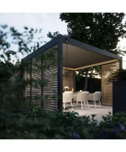 PERGOLA BIOCLIMATICA OMBRÉA "VS" IN ALLUMINIO ANTRACITE 308X308X257 CM