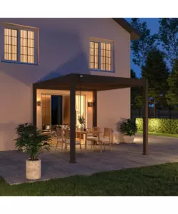 PERGOLA BIOCLIMATICA OMBRÉA "VS" IN ALLUMINIO ANTRACITE 308X308X257 CM