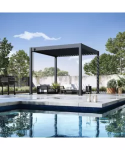 PERGOLA BIOCLIMATICA OMBRÉA "VS" IN ALLUMINIO ANTRACITE 308X308X257 CM