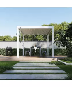 PERGOLA BIOCLIMATICA OMBRÉA "VS"  IN ALLUMINIO BIANCO 308X308X257 CM