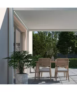 PERGOLA BIOCLIMATICA OMBRÉA "VS"  IN ALLUMINIO BIANCO 308X308X257 CM