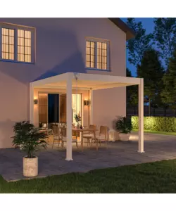 PERGOLA BIOCLIMATICA OMBRÉA "VS"  IN ALLUMINIO BIANCO 308X308X257 CM