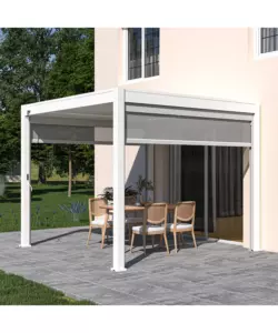 PERGOLA BIOCLIMATICA OMBRÉA "VS"  IN ALLUMINIO BIANCO 308X308X257 CM