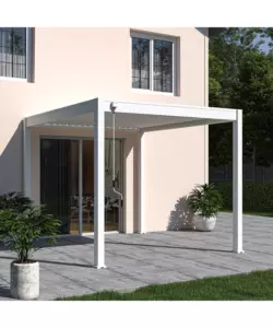 PERGOLA BIOCLIMATICA OMBRÉA "VS"  IN ALLUMINIO BIANCO 308X308X257 CM