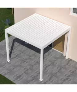 PERGOLA BIOCLIMATICA OMBRÉA "VS"  IN ALLUMINIO BIANCO 308X308X257 CM