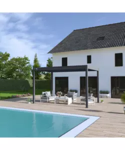 PERGOLA BIOCLIMATICA OMBRÉA "VS" IN ALLUMINIO ANTRACITE 397x303x257 CM