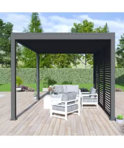 PERGOLA BIOCLIMATICA OMBRÉA "VS" IN ALLUMINIO ANTRACITE 397x303x257 CM