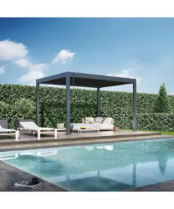 PERGOLA BIOCLIMATICA OMBRÉA "VS" IN ALLUMINIO ANTRACITE 397x303x257 CM