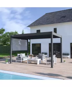 PERGOLA BIOCLIMATICA OMBRÉA "VS" IN ALLUMINIO ANTRACITE 397x303x257 CM