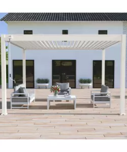 PERGOLA BIOCLIMATICA OMBRÉA "VS"  IN ALLUMINIO BIANCO 397x303x257 CM