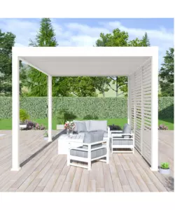 PERGOLA BIOCLIMATICA OMBRÉA "VS"  IN ALLUMINIO BIANCO 397x303x257 CM