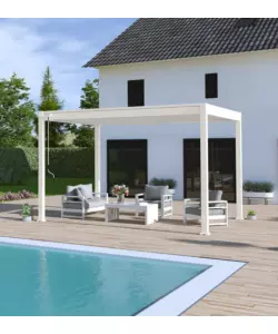 PERGOLA BIOCLIMATICA OMBRÉA "VS"  IN ALLUMINIO BIANCO 397x303x257 CM