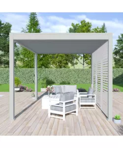 PERGOLA BIOCLIMATICA OMBRÉA "VS"  IN ALLUMINIO GRIGIO PERLA 397x303x257 CM