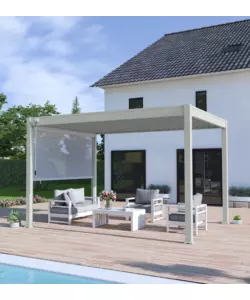 PERGOLA BIOCLIMATICA OMBRÉA "VS"  IN ALLUMINIO GRIGIO PERLA 397x303x257 CM