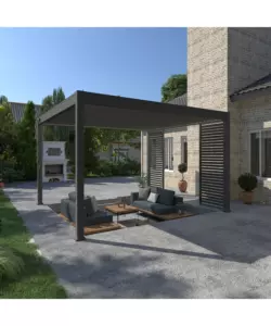 PERGOLA BIOCLIMATICA OMBRÉA "VS"  IN ALLUMINIO ANTRACITE 399,5X399,5X257 CM