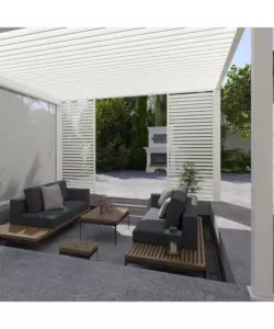 PERGOLA BIOCLIMATICA OMBRÉA "VS"  IN ALLUMINIO BIANCO 399,5X399,5X257 CM