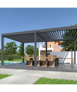 PERGOLA BIOCLIMATICA OMBRÉA "VS"  IN ALLUMINIO ANTRACITE 599X308X257 CM