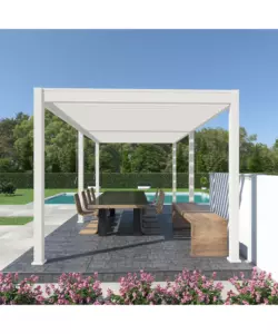 PERGOLA BIOCLIMATICA OMBRÉA "VS" IN ALLUMINIO BIANCO 599X308X257 CM