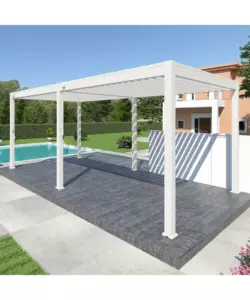 PERGOLA BIOCLIMATICA OMBRÉA "VS" IN ALLUMINIO BIANCO 599X308X257 CM