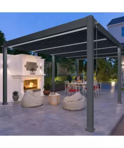 PERGOLA BIOCLIMATICA OMBRÉA "VS"  IN ALLUMINIO ANTRACITE 599X399X257 CM