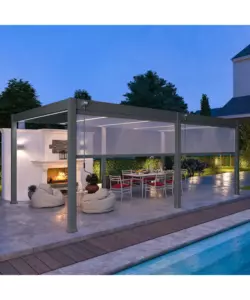 PERGOLA BIOCLIMATICA OMBRÉA "VS"  IN ALLUMINIO ANTRACITE 599X399X257 CM