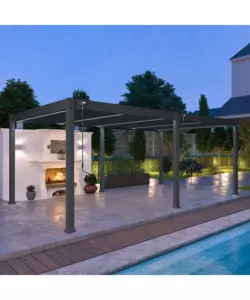 PERGOLA BIOCLIMATICA OMBRÉA "VS"  IN ALLUMINIO ANTRACITE 599X399X257 CM