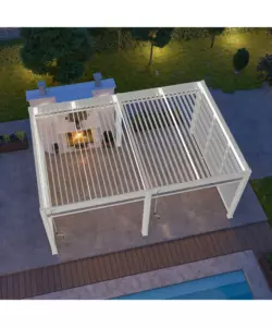 PERGOLA BIOCLIMATICA OMBRÉA "VS"  IN ALLUMINIO BIANCO 599X399X257 CM
