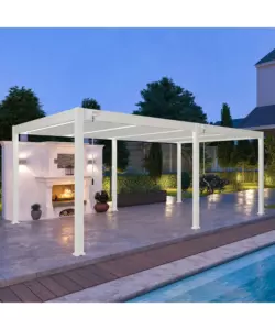 PERGOLA BIOCLIMATICA OMBRÉA "VS"  IN ALLUMINIO BIANCO 599X399X257 CM