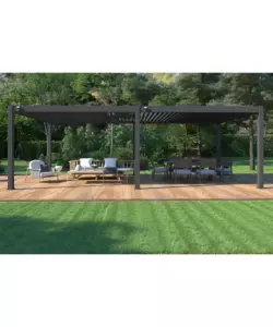 PERGOLA BIOCLIMATICA OMBRÉA IN ALLUMINIO ANTRACITE 400X800X256 CM
