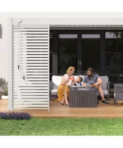 PERGOLA BIOCLIMATICA ADDOSSATA OMBRÉA "VS"  IN ALLUMINIO BIANCO 397X304X257 CM