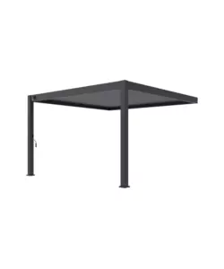 PERGOLA BIOCLIMATICA ADDOSSATA OMBRÉA "VS" IN ALLUMINIO BIANCO E ANTRACITE 399X399X255,8 CM