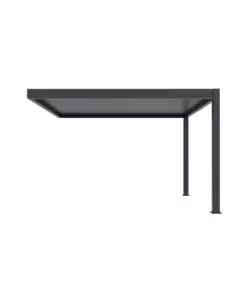 PERGOLA BIOCLIMATICA ADDOSSATA OMBRÉA "VS" IN ALLUMINIO BIANCO E ANTRACITE 399X399X255,8 CM