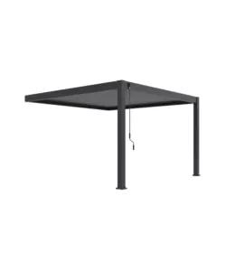 PERGOLA BIOCLIMATICA ADDOSSATA OMBRÉA "VS" IN ALLUMINIO BIANCO E ANTRACITE 399X399X255,8 CM
